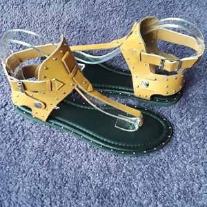 Tan Studded Sandals
